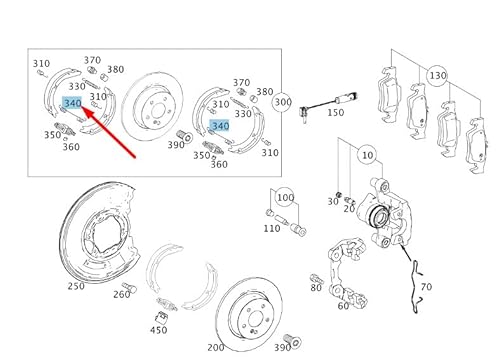 Passend für MB C W204 Rückholfeder für Bremsbacken hinten A0009937311 Original von gtvtrading