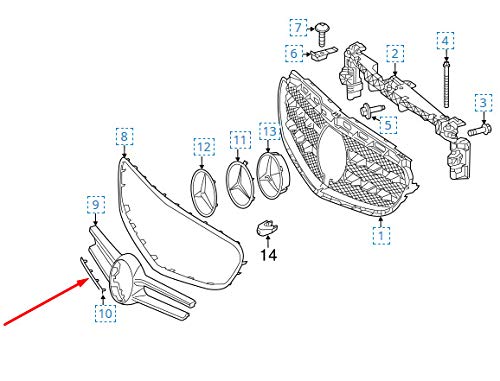 Passend für MB E-Klasse W212 Kühlergrill, rechte obere Zierleiste, A2128852421, 2015 von gtvtrading