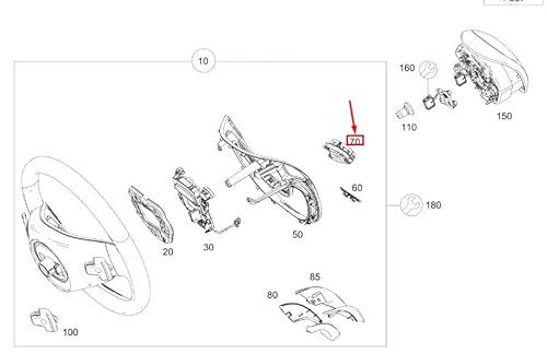 Passend für MB S W222 Lenkrad Links Schalterblock A22290505042A17 Original von gtvtrading