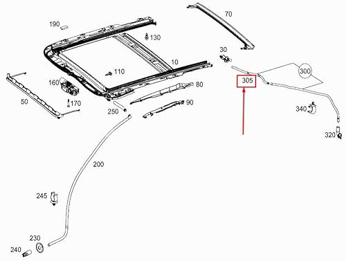 Passend für MERCEDES-BENZ GLC X253 Abflussrohr für Schiebedach hinten links A2537850500 von gtvtrading