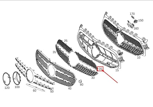 Passend für Mb B W247 Kühlergrill rechts oben Träger A177888380064 Original von gtvtrading