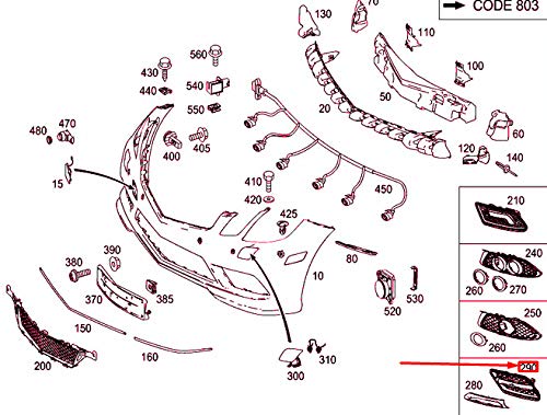Passend für Mb E Coupe C207 Frontstoßstange links unten Kühlergrill A2078801124 Original von gtvtrading