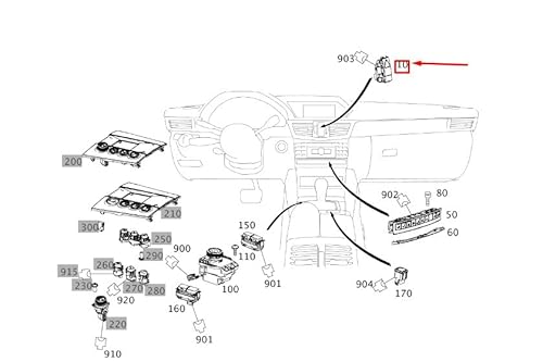 Passend für Mb E W212 Armaturenbrett Mittellüftung Warnblinkschalter Block A2129052500 von gtvtrading