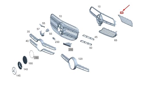 Passend für Mb Gle W167 Kühlergrill oben links A1678886300 Original von gtvtrading