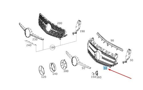 Passend für Mercedes-Benz A W176 Kühlergrill A17688013839696 Original von gtvtrading