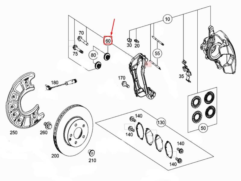 Passend für Mercedes-Benz C W205 Bremssattel Vorne Links A2054215300 Original von gtvtrading