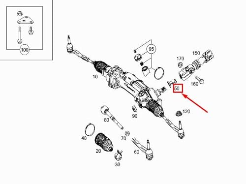 Passend für Mercedes-Benz C W205 Lenkgetriebe Schutzkappe A2054600164 Original von gtvtrading