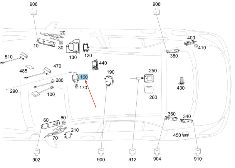 Passend für Mercedes-Benz C W205 Satellitenradio Antenne A2469054301 Original von gtvtrading