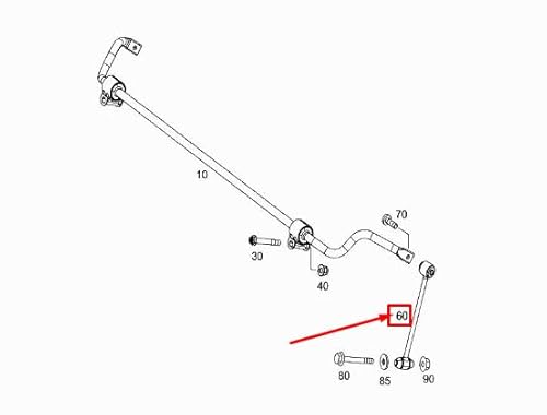 Passend für Mercedes-Benz C W205 Stabilisatorstange hinten links A2053266500 von gtvtrading