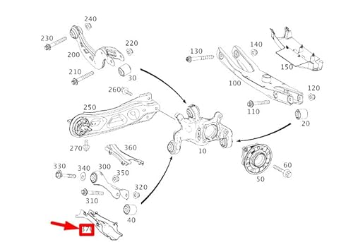 Passend für Mercedes-Benz CLA C117 Verkleidung für Spurstange hinten unten A2463520788 Original von gtvtrading