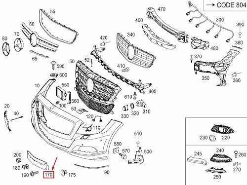 Passend für Mercedes-Benz CLS C218 Kennzeichenhalter Vorne A2188800144 Original von gtvtrading