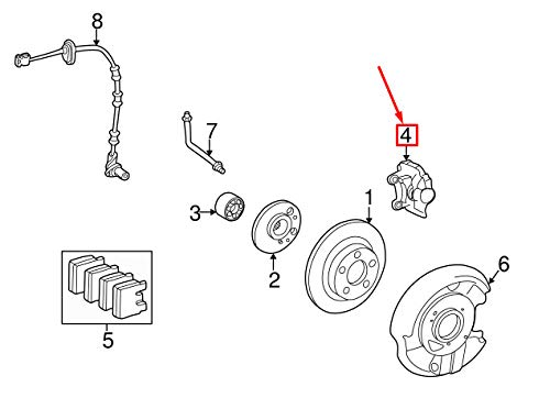 Passend für Mercedes-Benz Clk C208 Bremssattel Hinten Rechts A0014203683 Original von gtvtrading