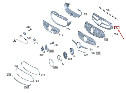 Passend für Mercedes-Benz E C238 Kühlergrill Rahmen A2138889500 Original von gtvtrading