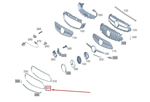 Passend für Mercedes-Benz E C238 Kühlergrill Zierleiste Links A2388854401 Original von gtvtrading