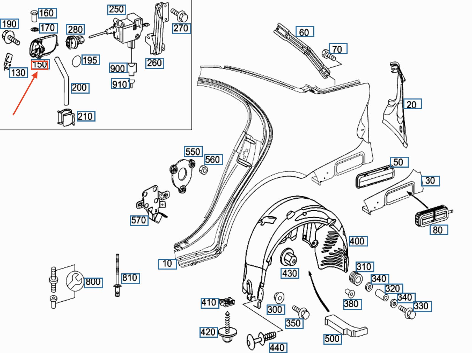 Passend für Mercedes-Benz E W211 Tankklappe Heckklappe A2117500206 Original von gtvtrading