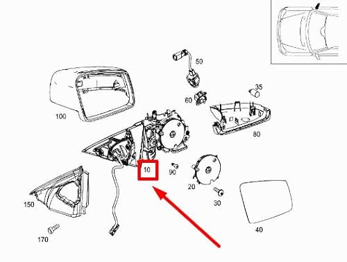 Passend für Mercedes-Benz E W212 Außenspiegel Vorne Rechts RHD A2128101876 Original von gtvtrading