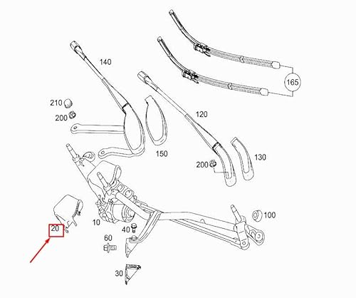 Passend für Mercedes-Benz GLC X253 Wischermotor Gelenkabdeckung A2538240000 Original von gtvtrading