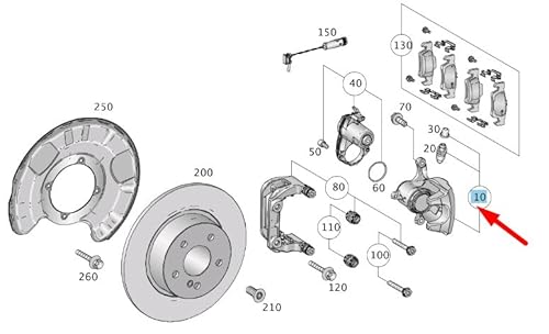 Passend für Mercedes-Benz Ml W166 Bremssattel Hinten Links A1664230181 Original von gtvtrading