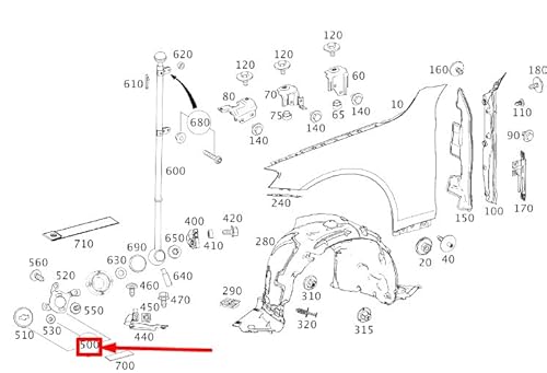 Passend für Mercedes-Benz S W222 Kotflügel Wimpelhalter Vorne Rechts A2228100481 Original von gtvtrading