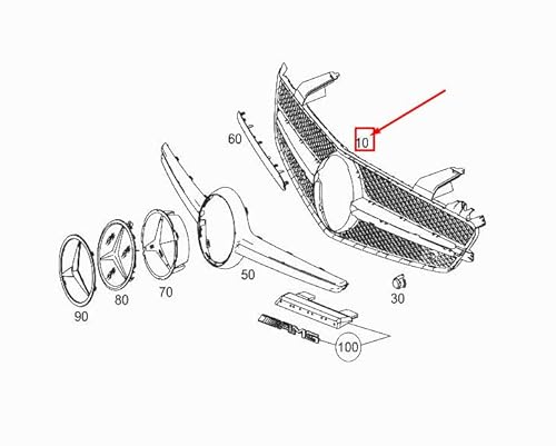 Passend für Mercedes-Benz SL R231 Kühlergrill Frontgrill A2318880360 Original von gtvtrading