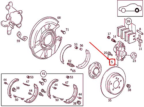 Passend für Mercedes-Benz SLK R170 Bremssattel Hinten Links A001420508364 Original von gtvtrading