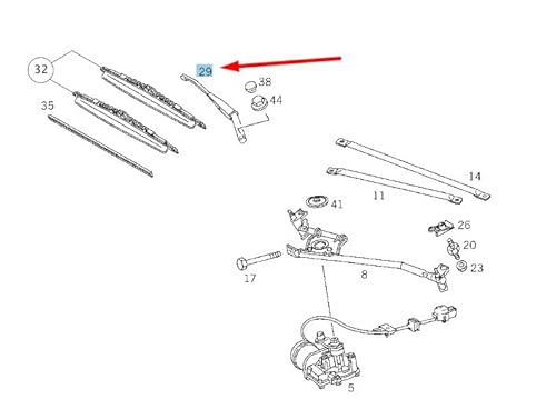 Passend für Mercedes-Benz SLK R170 Wischerarm vorne links Lhd A1708200544 Original von gtvtrading