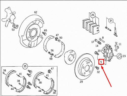 Passend für Mercedes-Benz Sl R129 Bremssattel Hinten Links A001420358364 Original von gtvtrading