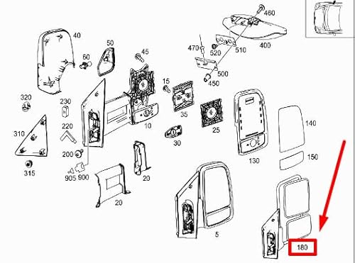 Passend für Mercedes-Benz Sprinter 906 Außenspiegel Vorne Rechts A9068104616 Original von gtvtrading