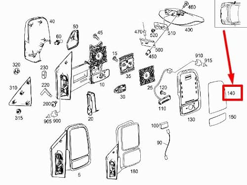 Passend für Mercedes-Benz Sprinter 906 Türspiegelglas vorne links A0028111433 Original von gtvtrading