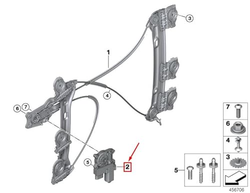 Passend für Mini Cooper F55 Fensterheber Tür hinten rechts 67627354889 7354889 Original von gtvtrading