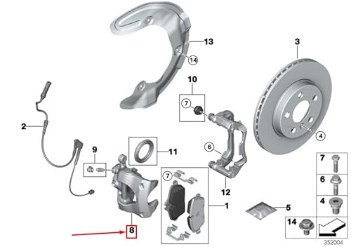 Passend für Mini Cooper F56 Bremssattel Vorne Links 6860263 34116860263 Original von gtvtrading