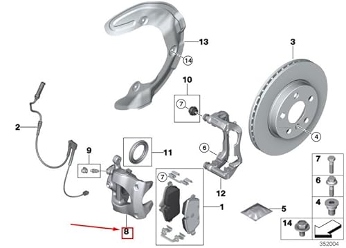 Passend für Mini Cooper F56 Bremssattel Vorne Rechts 34116860264 6860264 Original von gtvtrading