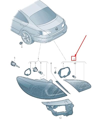 Passend für VW Cc 35 Heckklappe Rücklicht Hinten Links 3C8945307Aa Original von gtvtrading