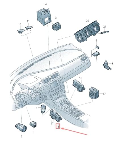 Passend für VW Golf 5G Mk7 Linke Seite Mittelkonsole Schalter Panel 5G1927137Mwzu von gtvtrading