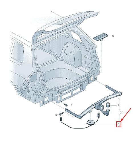 Passend für VW Golf Sportsvan Am Bowdenzug Anhängerkupplung Entriegelung Hinten 510804936A Original von gtvtrading