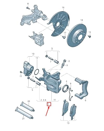 Passend für VW Passat B8 3G Bremssattel Hinten Rechts 3Q0615424B Original von gtvtrading