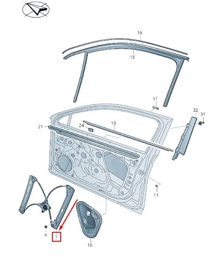 Passend für VW Passat B8 3G Fensterheber Tür Vorne Rechts 3G0837462C Original von gtvtrading