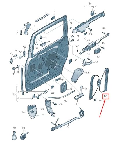 Passend für VW Sharan 7N Fensterheber Tür Hinten Rechts 7N0843699F Original von gtvtrading