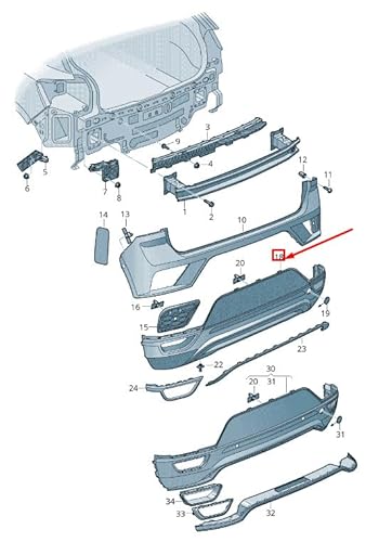 Passend für VW T-Roc A1 Heckspoiler Spoiler 2Ga807434Q9B9 2Ga807434Q 9B9 Original von gtvtrading