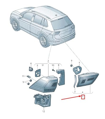 Passend für VW Tiguan Ad Hinten Links Heckklappe Rücklicht 5Nl945093 Original von gtvtrading