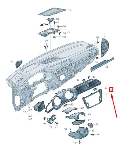 Passend für VW Tiguan Ad Mk2 Armaturenbrett Radio Navigationseinheit Blende 5Na858069Eeuo Original von gtvtrading