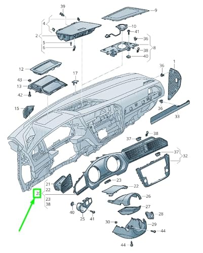 Passend für VW Tiguan Ad Mk2 Lüftungsgitter Armaturenbrett Rechts Rhd 5Nc858019Hzg Original von gtvtrading