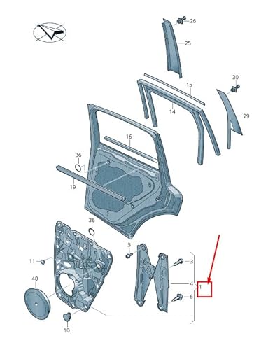Passend für VW Touareg 7P Fensterheber Tür Hinten Rechts 7P6839461A Original von gtvtrading