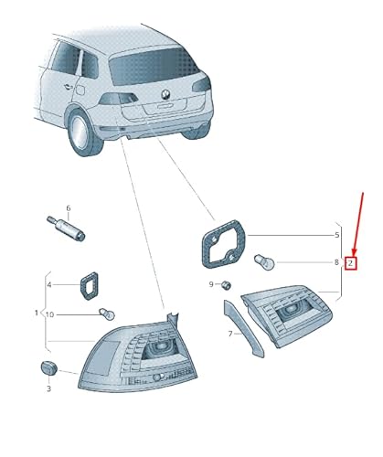 Passend für VW Touareg 7P Heckklappe Rückleuchte Hinten Rechts 7P6945308A Original von gtvtrading