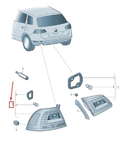 Passend für VW Touareg 7P Rückleuchte Hinten Rechts 7P6945208B Original von gtvtrading