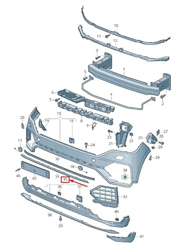 Passend für VW Touareg Cr Frontspoiler Spoiler 760807039AE9B9 760807039AE 9B9 Original von gtvtrading