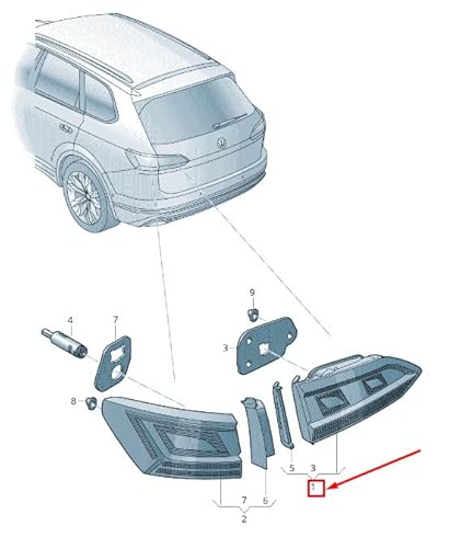 Passend für VW Touareg Cr Heckklappe Rücklicht Hinten Links 760945307B Original von gtvtrading