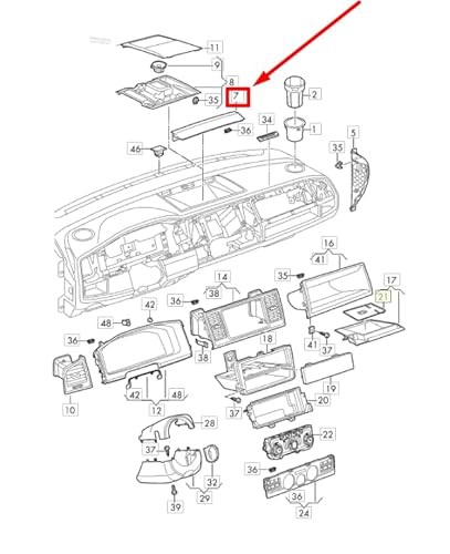 Passend für VW Transporter V T5 7JD, 7JE Armaturenbrettabdeckung 7E28571109B9 von gtvtrading