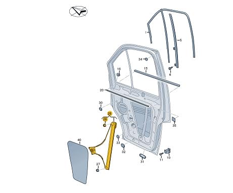 Passend für Volkswagen Crafter Sy Fensterheber Tür vorne rechts 7C0837462A Original von gtvtrading