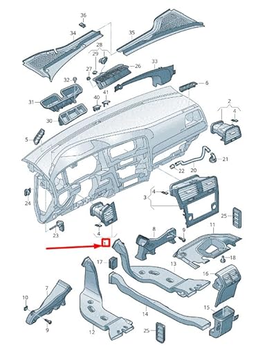 Passend für Volkswagen Golf 5G Mk7 Lüftungsgitter Armaturenbrett links Lhd 5G1819703Hdar Original von gtvtrading